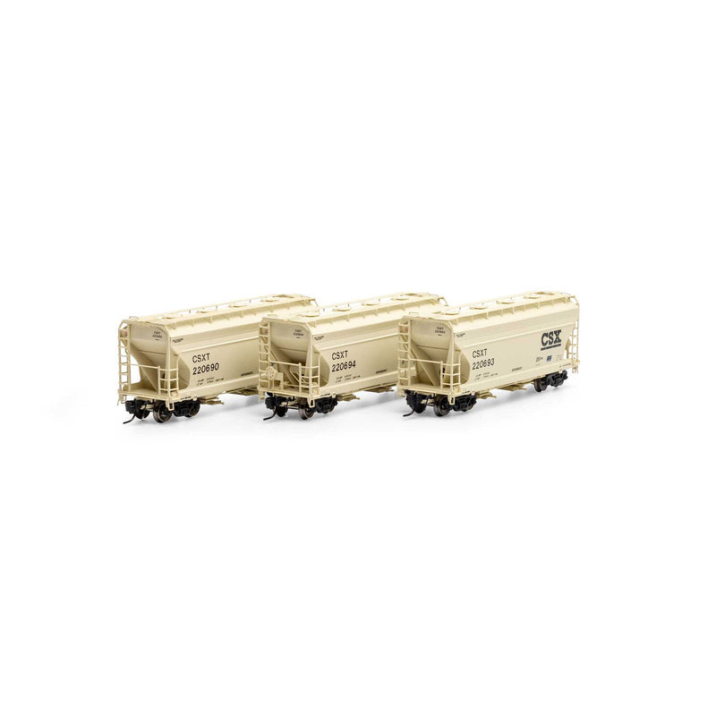 Athearn Genesis N GN24682 ACF 2970 Covered Hoppers, CSX (3)