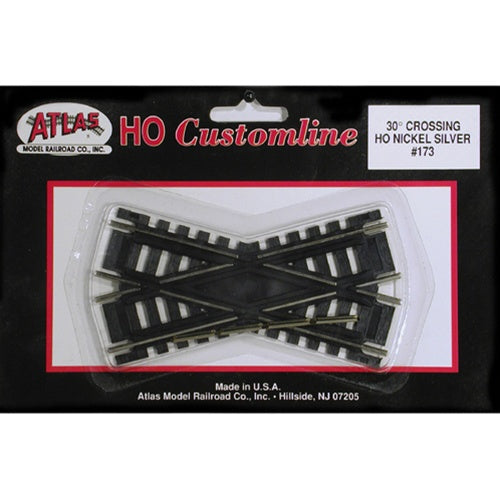 Atlas HO 173 Code 100 Track 30-Degree Custom-Line Crossing