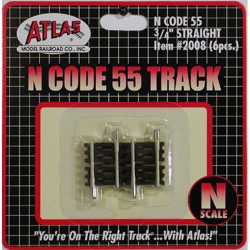 Atlas N 2008 Code 55 Track .75" Straight (6)