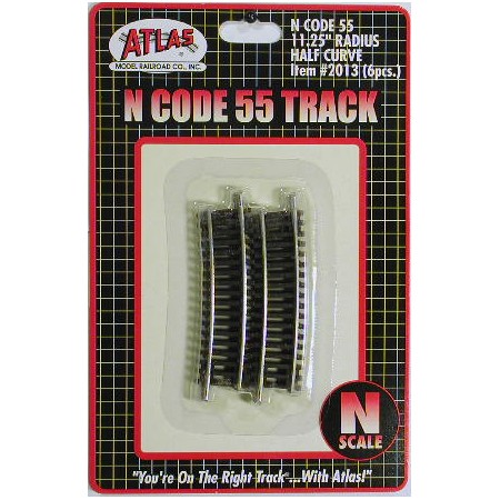 Atlas N 2013 Code 55 Track 11.25" Radius 1/2 Curve (6)