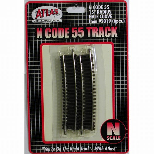 Atlas N 2019 Code 55 Track 15" Radius 1/2 Curve (6)