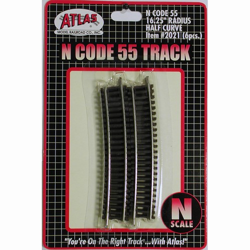 Atlas N 2021 Code 55 Track 16.25" Radius 1/2 Curve (6)