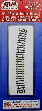 Atlas N 2510 Code 80 9.75" Radius Track Curve (6)