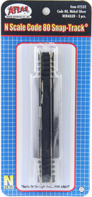 Atlas N 2532 Code 80 5" Rerailer Straight Track (3)