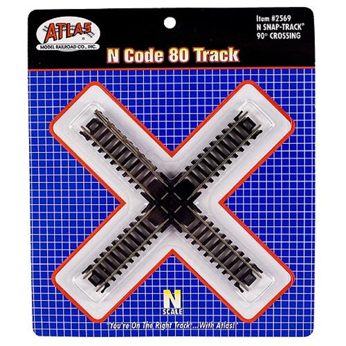 Atlas N 2569 Code 80 Track 90-Degree Crossing