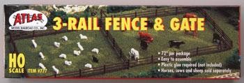 Atlas HO 777 3-Rail Fence and Gate