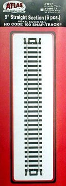 Atlas HO 821 Code 100 9" Straight Track (6)
