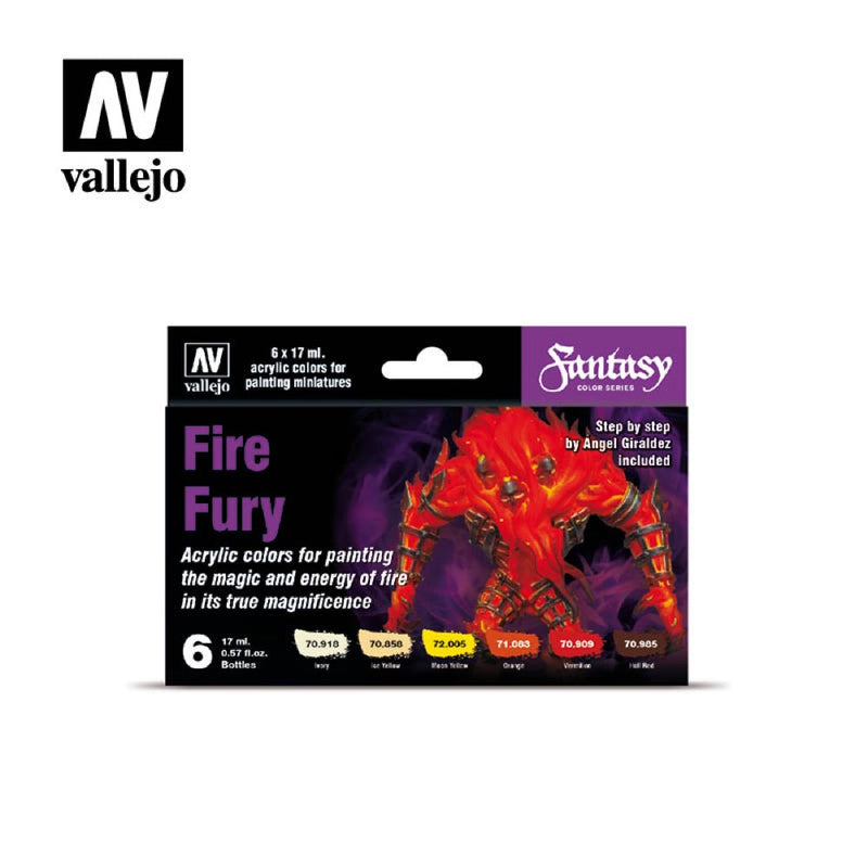 Vallejo 70243 Model Color Fire Fury paints set of 6