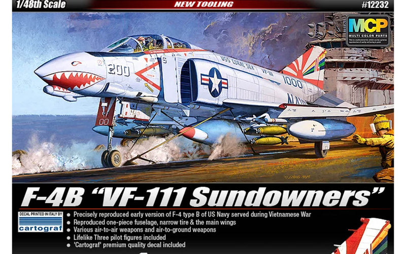 Academy Models 12232 F-4B VF-111 Sundowners (MCP) -- Plastic Model Airplane Kit -- 1/48 Scale