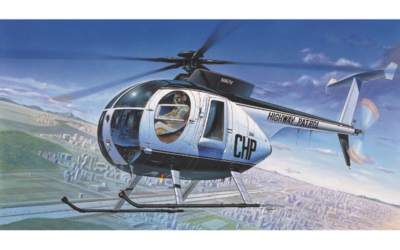 Academy Models 12249 HUGHES 500D POLICE COPTER -- Plastic Model Helicopter Kit -- 1/48 Scale