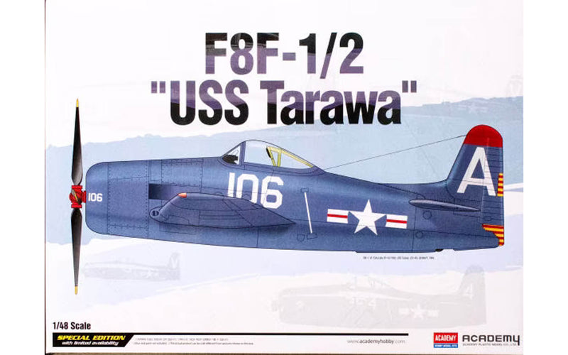 Academy Models 12313 F8F-1/2 USS Tarawa Ltd. Ed. -- Plastic Model Airplane Kit -- 1/48 Scale