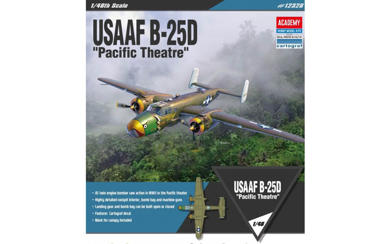 Academy Models 12328 USAAF B-25D "Pacific Theatre"(Released May,2019) 1/48th