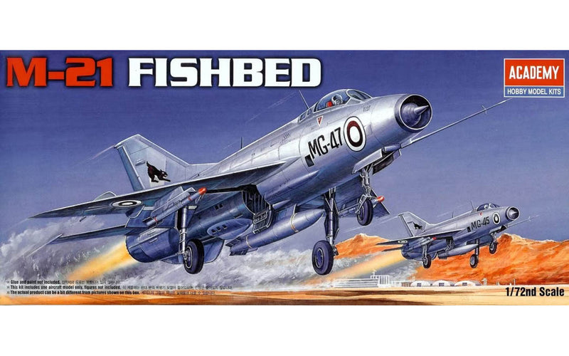 Academy Models 12442 Mig21 Fishbed Fighter -- Plastic Model Airplane Kit -- 1/72 Scale