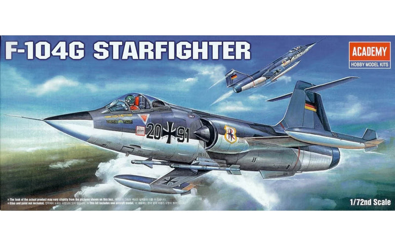 Academy Models 12443 German F104G Starfighter Aircraft -- Plastic Model Airplane Kit -- 1/72 Scale