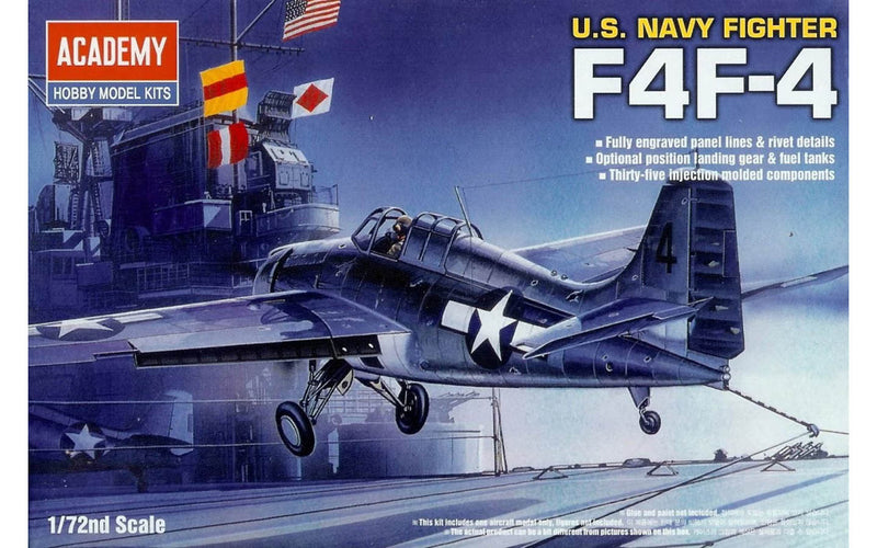 Academy Models 12451 US Navy F4F-4 Wildcat -- Plastic Model Airplane Kit -- 1/72 Scale