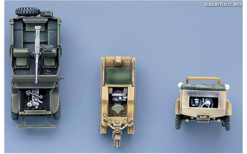 Academy Models 13416 WWII Ground Vehicle Set - Plastic Model Military Vehicle Kit - 1/72