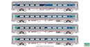 PREORDER Kato N 10680211 Amfleet I 3 Coach & Cafe Set with Interior Lights, Amtrak