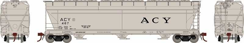 Athearn Genesis HO G15427 ACF 4600 3-Bay Centerflow Hopper, Akron Canton and Youngstown