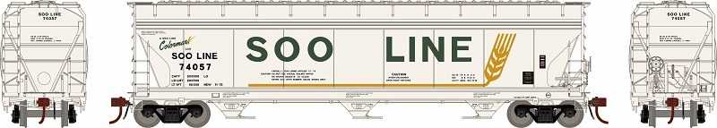 Athearn Genesis HO G15437 ACF 4600 3-Bay Centerflow Hopper, Soo Line