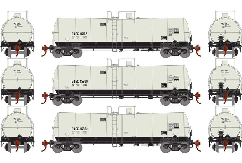 Athearn HO 16404 16,000 Gallon Clay Tank Cars, ENGX (3)