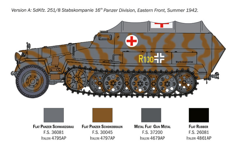 Italeri 7077 - SCALE 1 : 72 Sd.Kfz. 251/8 AMBULANCE