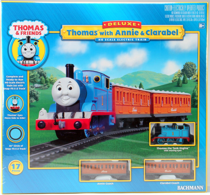 Bachmann HO 00642 Deluxe Thomas the Tank Engine with Annie and Clarabel Set Including E-Z Track