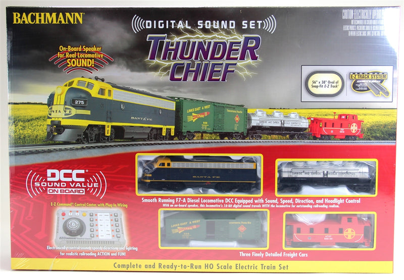 Bachmann HO 00826 Thunder Chief Train Set, Santa Fe (DCC and Sound Equipped)