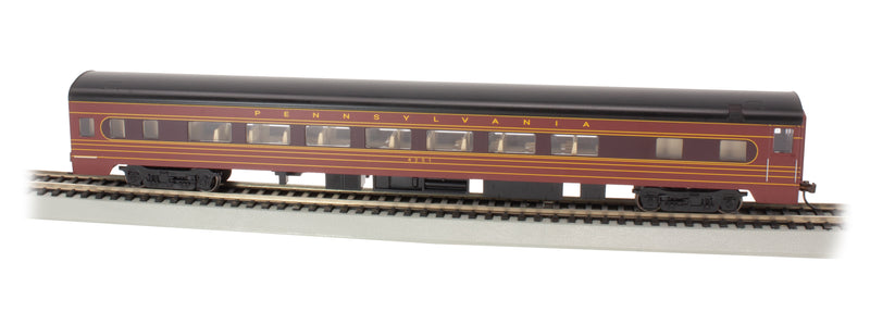 Bachmann HO 14212 85' Smoothside Coach with Lighting, Pennsylvania Railroad