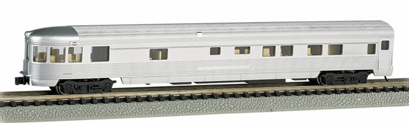 Bachmann N 14554 85' Streamline Fluted-Side 3-2 Observation Car, Unlettered (Lighted)