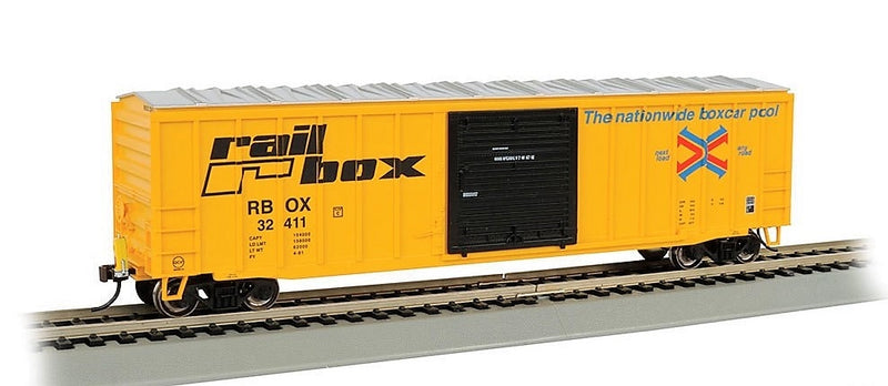 Bachmann Silver Series HO 14901 50' 6" Outside Braced Box Car with Flashing Rear End Device, Railbox