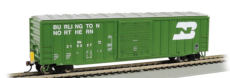 Bachmann HO Silver Series 14902 50' 6" Outside Braced Box Car with Flashing Rear End Device, Burlington Northern