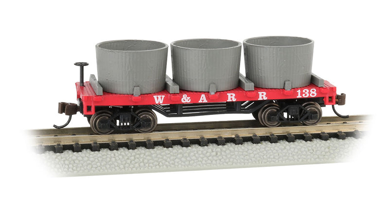 Bachmann N 15551 Old-Time Wood Tank Car with 3 Tanks, Western and Atlantic