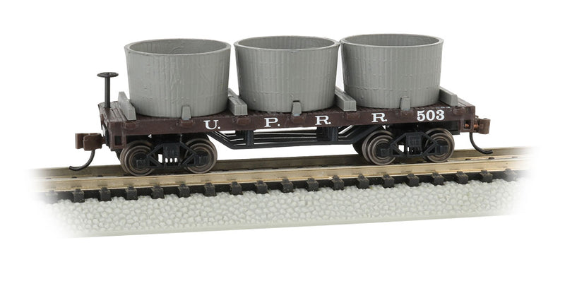 Bachmann N 15553 Old-Time Wood Tank Car with 3 Tanks, Union Pacific