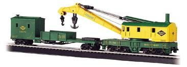 Bachmann HO 16110 250-Ton Steam Crane Car with Boom Tender, Reading