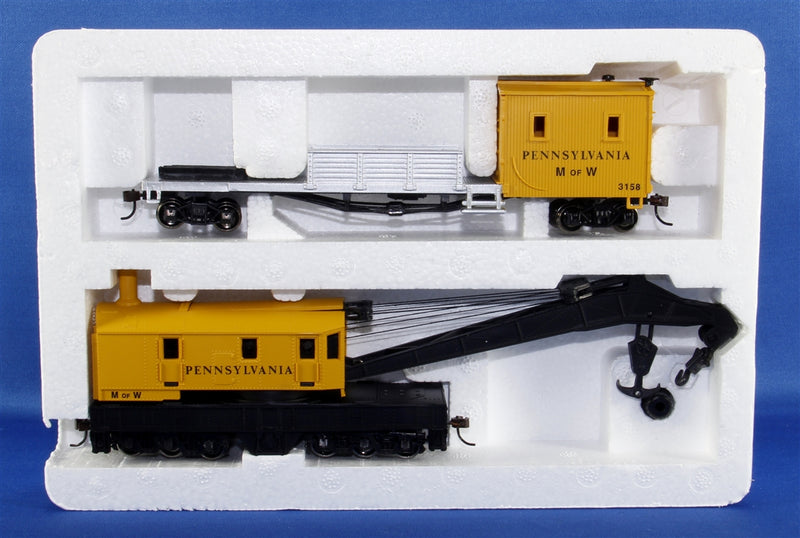 Bachmann HO 16114 250-Ton Steam Crane Car with Boom Tender, Pennsylvania Railroad