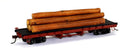 Bachmann HO Silver Series 18849 ACF 40' Log Car with Logs, 1935-1960 Version