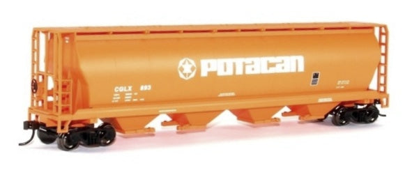 Bachmann Silver Series HO 19141 Cylindrical 4-Bay Covered Grain Hopper, Potacan