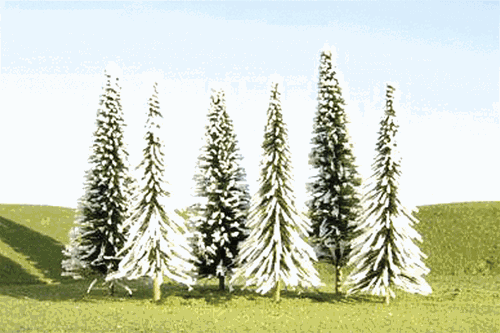 Bachmann SceneScapes 32102 3" to 4" Pine Trees with Snow (9)