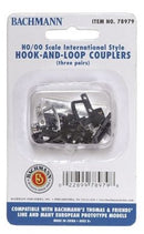 Bachmann HO 78979 Hook and Loop Couplers (3 Pairs)