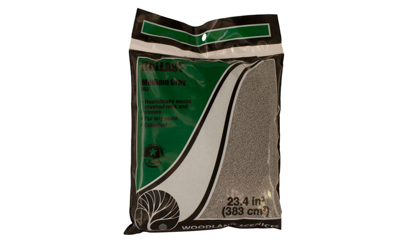 Woodland Scenics B89 Ballast - Coarse - 12oz  340g -- Gray, All Scales