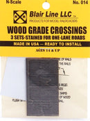 Blair Line N 014 Wood Grade Crossing Kits, One Lane (3 Sets)