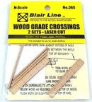 Blair Line N 065 Laser-Cut 2-Lane Wood Grade Crossings (2 Sets)