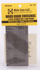 Blair Line HO 115 Two Lane Wood Grade Crossings (2 Sets)