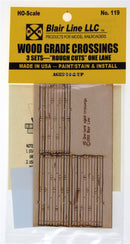 Blair Line HO 119 Laser-Cut One-Lane "Rough Cut" Wood Grade Crossing (3 Sets)
