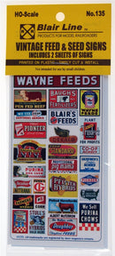 Blair Line HO 135 Vintage Feed and Seed Signs