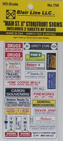 Blair Line HO 154 Main Street Storefront Signs Set 2