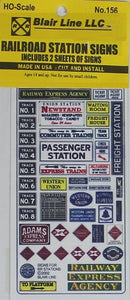 Blair Line HO 156 Railroad Station Signs