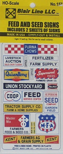 Blair Line HO 157 Feed and Seed Signs