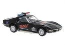 Brekina HO 19986 1967-1973 Chevrolet Corvette C3 Convertible, Assembled, D.A.R.E. (black, red)