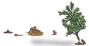 Busch HO 7893 Beaver Lodge with 4 Beavers and Tree Miniature Scene